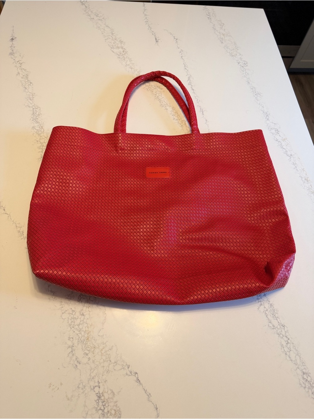 Adrien Arpel 17” by 22” Red Textured Tote Bag